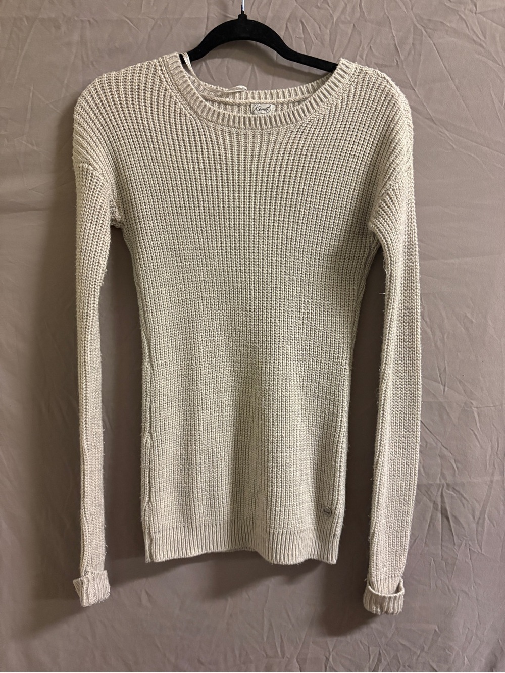 Kismet Cream Ribbed Crewneck Sweater